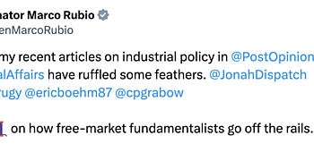 Responding to Senator Rubio on Industrial Policy